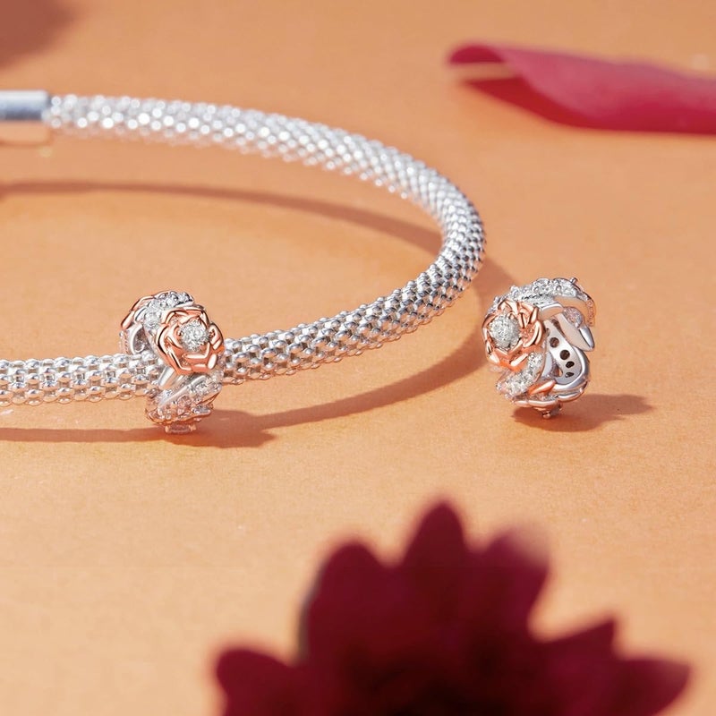 VOROCO Store Charm 925 Sterling Silver Bracelet Necklace Pendant Bead Charms Jewelry Gift for Women Mother Daughter Grandma Family Friends - Image 2